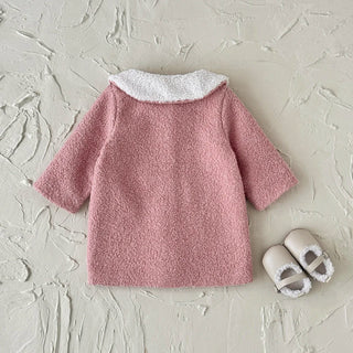 Pink Plush Wool Coat