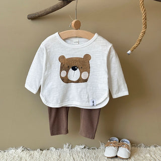2025 Autumn New Children's Clothing, Bear Printed Top and Pants,Children Clothing 0-3Y - RYAN AND REMI