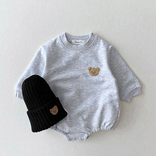 Long Sleeve Teddy Bear Sweatshirt Romper Bodysuit - RYAN AND REMI