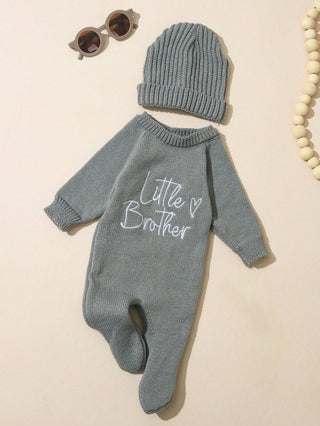 Ylsteed "Hello" Embroidery Newborn Photography Props Infant Romper Jumpsuit With Bow Hat Baby Coming Home Outfit Baby Photo-HD - RYAN AND REMI
