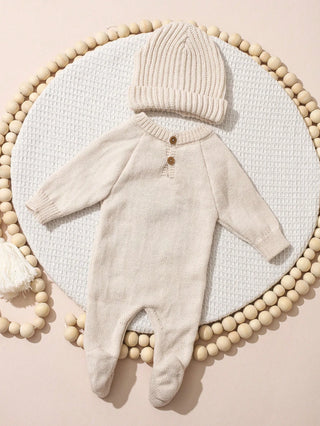 Ylsteed "Hello" Embroidery Newborn Photography Props Infant Romper Jumpsuit With Bow Hat Baby Coming Home Outfit Baby Photo-HD - RYAN AND REMI