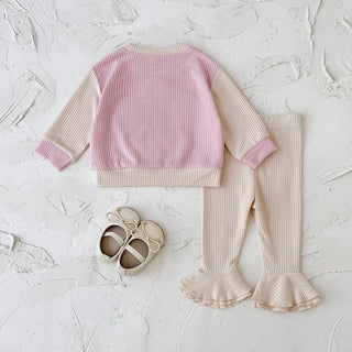 Flower Embroidered Frill Pants Set - RYAN AND REMI