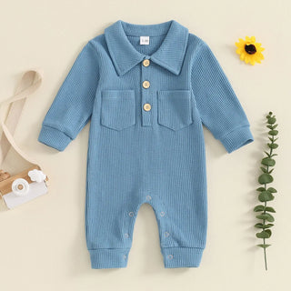 Turn Down Collar Boys Jumpsuit - RYAN AND REMI
