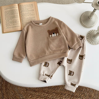 Full Print Bear Pants Set