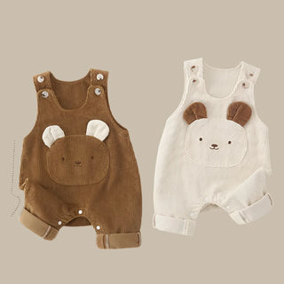 Corduroy Cartoon Bear Jumpsuit - RYAN AND REMI
