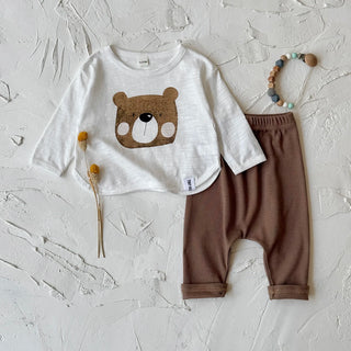 2025 Autumn New Children's Clothing, Bear Printed Top and Pants,Children Clothing 0-3Y - RYAN AND REMI