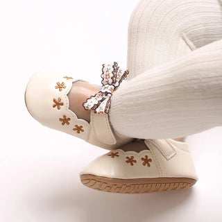 Baby girl princess shoes cute and breathable bow for young children anti slip flower casual sports shoes baby soft soled shoes - RYAN AND REMI