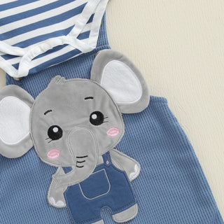 Elephant Overalls Jumpsuit Set - RYAN AND REMI