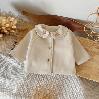 Embroidery Collar Woolen Coat