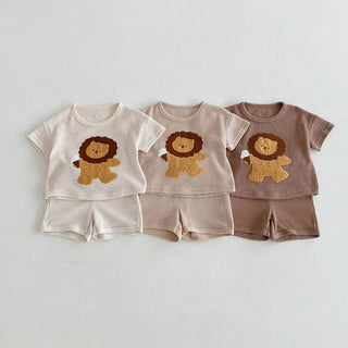Lion Waffle Shorts Set - RYAN AND REMI