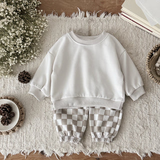 Checkered Pants Sweater Set - RYAN AND REMI