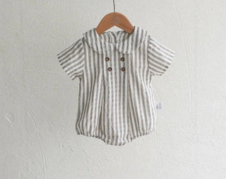 Peter Pan Euro Linen Romper - RYAN AND REMI