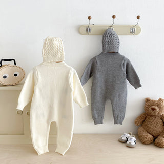 Knitted Dog Pattern Jumpsuit Set - RYAN AND REMI