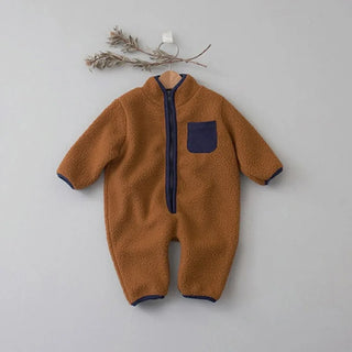 Fleece Patchwork Jumpsuit Outwear - RYAN AND REMI