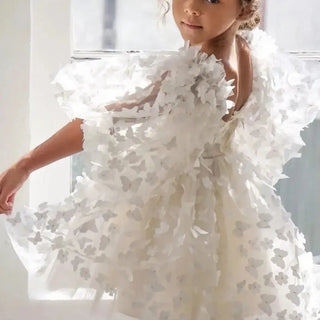 3D Butterfly Puff Sleeve Dress - RYAN AND REMI