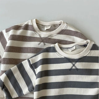 Casual Long Sleeve Striped Romper - RYAN AND REMI