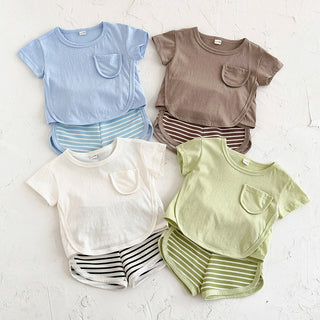 Baby Boy Korean Version Summer Short Sleeved Set Children Outfit Baby Casual Thin Shorts - RYAN AND REMI