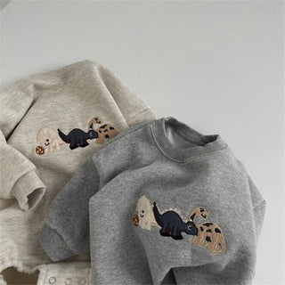 Dinosaur Embroidery Sweater Bodysuit - RYAN AND REMI