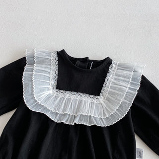 Baby Girl Jumpsuit 2026 Spring Autumn Korean Version Lace and Lace Baby Hoodie Long Sleeved Crawling Clothes Fart Clothes - RYAN AND REMI