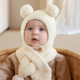 Fleece Pom Pom Scarf Hat - RYAN AND REMI