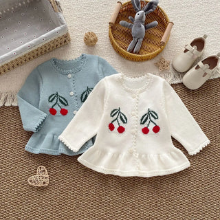 Knitted Cherry Sweater Cardigan