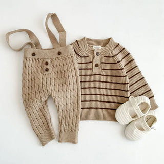 Striped Sweater Suspender Outfit - RYAN AND REMI