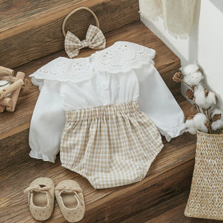 Plaid lace Collar Romper - RYAN AND REMI
