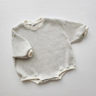 Oversize Solid Waffle Bodysuit - RYAN AND REMI