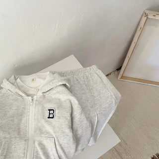 B Print Zip Up Jogger Set - RYAN AND REMI
