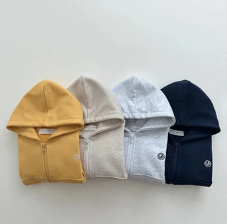 Zip Up Solid Hoodie Jogger Set - RYAN AND REMI