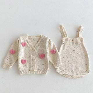 Heart Knit Cardigan Set - RYAN AND REMI