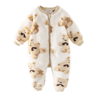 Fleece Teddy Bear Snuggle Jumpsuit
