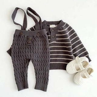 Striped Sweater Suspender Outfit - RYAN AND REMI