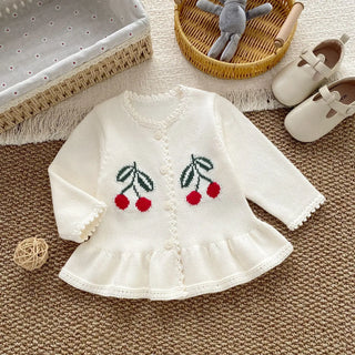 Knitted Cherry Sweater Cardigan