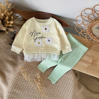 Flower Embroidery Lace Hem Set - RYAN AND REMI