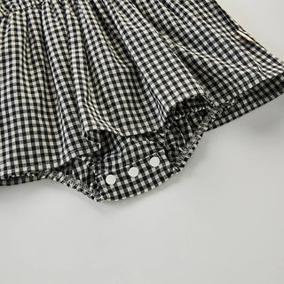 Sleeveless Plaid Dress Romper Set - RYAN AND REMI