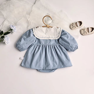 Flower Embroidery Collar Dress - RYAN AND REMI
