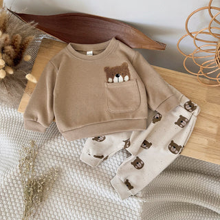 Full Print Bear Pants Set