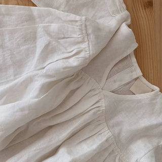 Long Sleeve Linen V-neck Dress