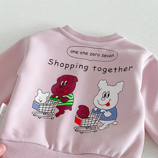 Cartoon Frill Detail Jogger Set