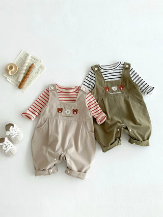 Stripe Top Jumpsuit Overalls - RYAN AND REMI