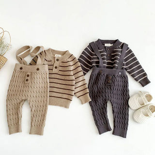 Striped Sweater Suspender Outfit - RYAN AND REMI