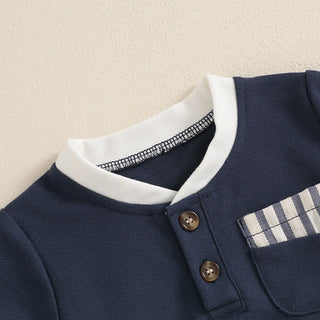 2024-10-09 Lioraitiin Toddler Baby Boy Summer Clothes Short Sleeve Pocket T-Shirt Stripe Drawstring Shorts Outfit - RYAN AND REMI