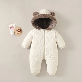 Winter baby fur lining  jumpsuit