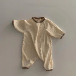 Piped-Trim Waffle Jumpsuit - RYAN AND REMI
