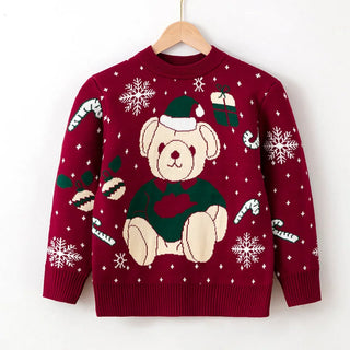 Knitted Teddy Bear Christmas Sweater - RYAN AND REMI