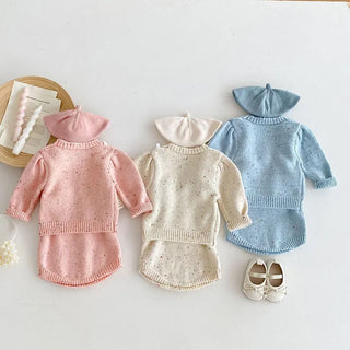 Heart Knit Cardigan Set - RYAN AND REMI