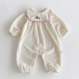 Corduroy Round Collar Jumpsuit