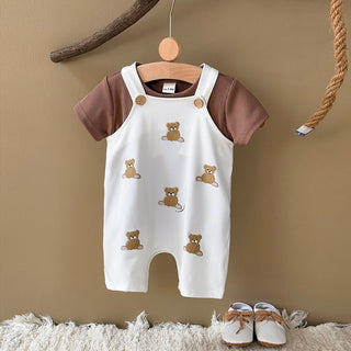 Teddy Bear Short Sleeve Jumpsuits Set - RYAN AND REMI