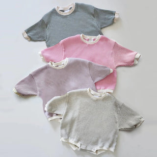 Oversize Solid Waffle Bodysuit - RYAN AND REMI